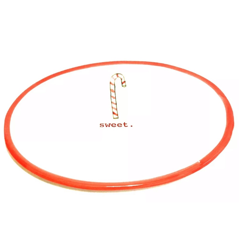 Rae Dunn Sweet Candy Cane Christmas Oval Plate